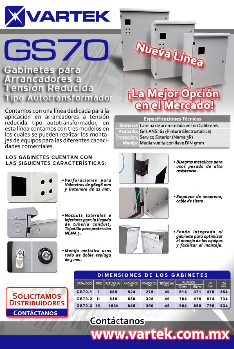 Gabinete para Arrancadores de Tensión Reducida-GS70